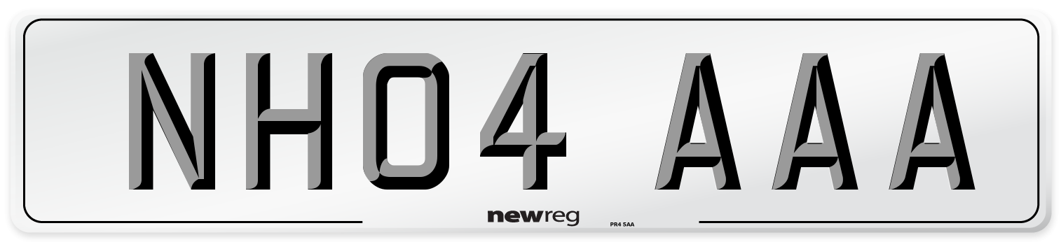 NH04 AAA Number Plate from New Reg